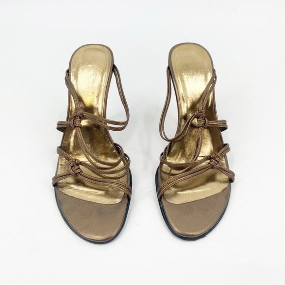 Stuart Weitzman Bronze Strappy Sandals Size 36 - Picture 3 of 8